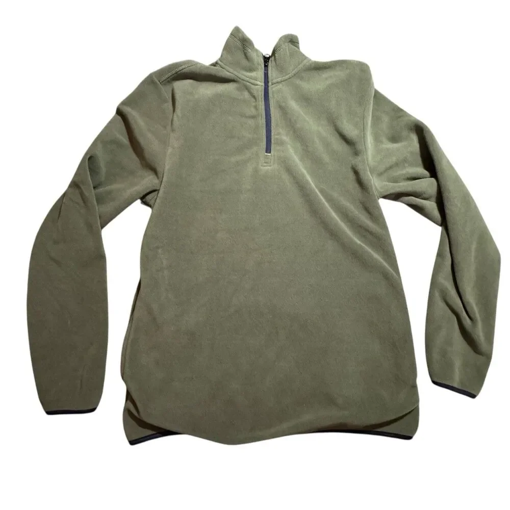 Mens Great Northwest Green Waffle Quarter Zip Pullover Size Small